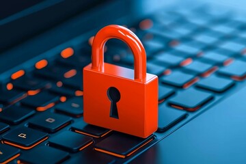 Internet security and data protection concept, blockchain and cybersecurity, text copy space.