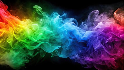 Fototapeta premium Abstract rainbow smoke background aerial view