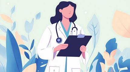 A Female Doctor Holding a Clipboard in a Natural Setting