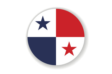 Flag of Panama. National symbol in official colors. Template icon. Abstract vector background. Round glass light ball, 3D big bubble, sphere