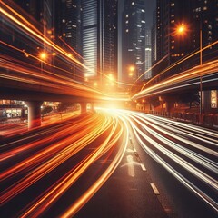 Light Trails A close up shot of a light trail such as a car head