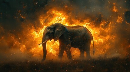 Elephant in Fiery Inferno