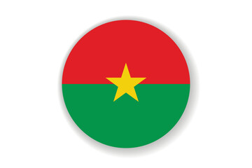Flag of Burkina Faso. National symbol in official colors. Template icon. Abstract vector background. Round glass light ball, 3D big bubble, sphere