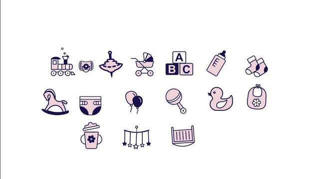 set of ifantis icons. baby icons