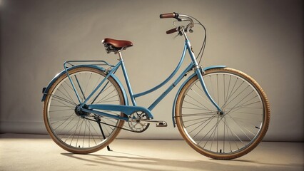 Fototapeta premium Vintage Style Photo of a Blue Bicycle Isolated on a Clean Background for Creative Projects and Advertising Use