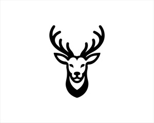 Deer head icon symbol vector illustration. Deer logo vector template. Silhouette deer logo design for T-shirts.