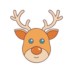reindeer vector art,  flat illustration reindeericon