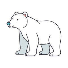 polar bear  vector art,  flat illustration polar bear icon