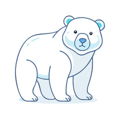 polar bear  vector art,  flat illustration polar bear icon