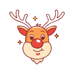 reindeer vector art,  flat illustration reindeericon