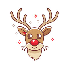 reindeer vector art,  flat illustration reindeericon