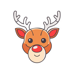 reindeer vector art,  flat illustration reindeericon