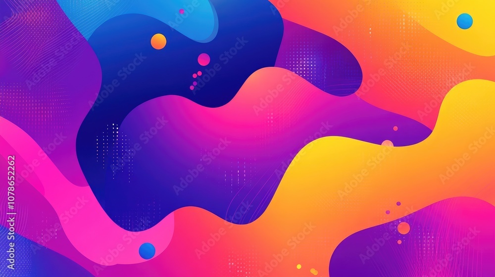Poster vibrant dynamic gradient design with neon colors
