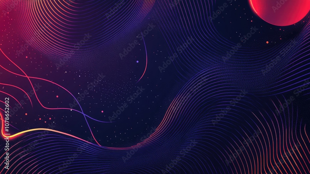 Aufkleber fluid neon gradients with geometric flow patterns