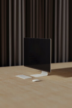 Computer showcasing artificial intelligence concept on desktop