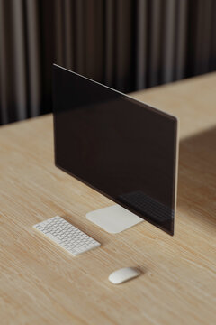 Computer showcasing artificial intelligence concept on desktop