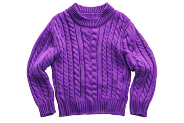 Obraz premium Purple wool sweater isolated on white or transparent background, png