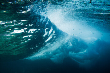Captivating view of an ocean wave from beneath its surface