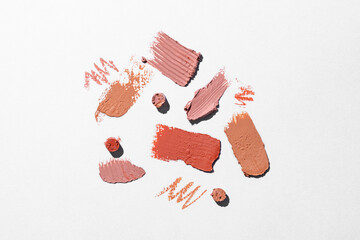 Lipstick Swatches Displayed on White Background for Beauty Theme