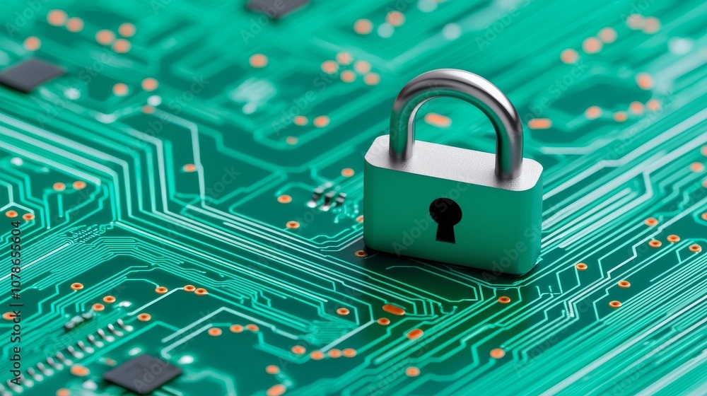 Poster an image representing eu cybersecurity directives on a circuit board, illustrating the integration o