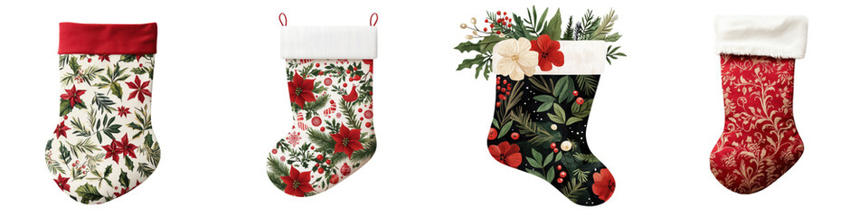 Elegant Christmas with Festive Floral and Botanical Designs  Traditional holiday themed with intricate embroidered and embellished patterns featuring holly poinsettia snowflakes
