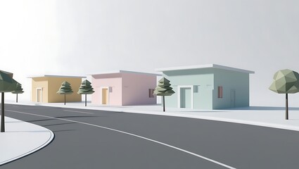 Classical architecture and urban roads, empty road