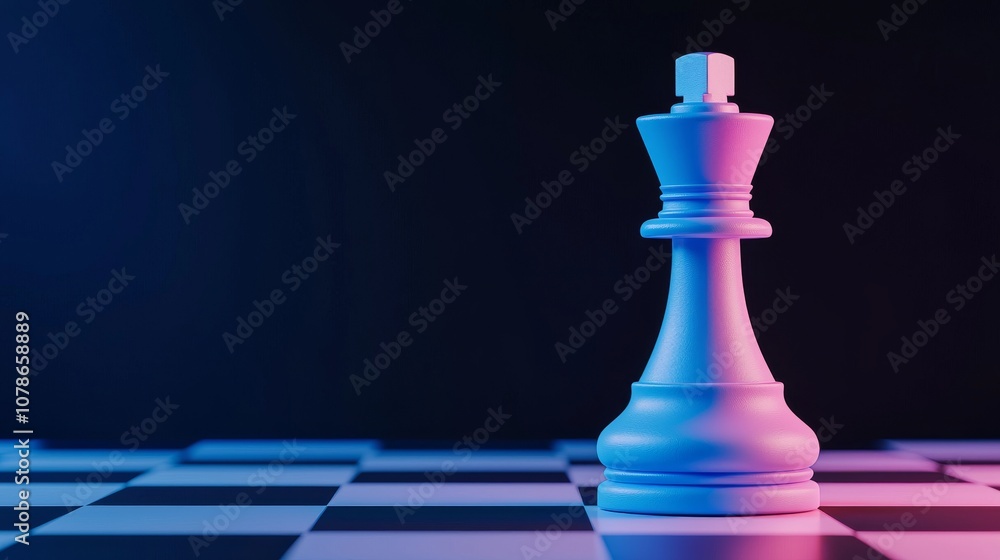 Poster leaders with intelligence and ideas can change the concept of the digital world. white chess king wi