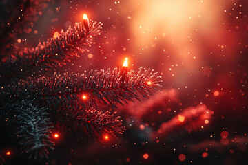 Obraz premium Generative AI image of festive Christmas decor with baubles, berries, and pine cones for holiday shopping