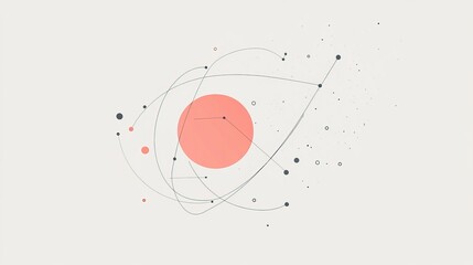 A minimalistic design featuring connecting dots and lines that embodies concepts of science and technology, creating a modern aesthetic