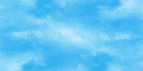 Grunge tint light blue watercolor abstract background, Aquarelle paint paper textured, blue sky with clouds, Sky Nature Landscape Background, sky background with white fluffy clouds.	