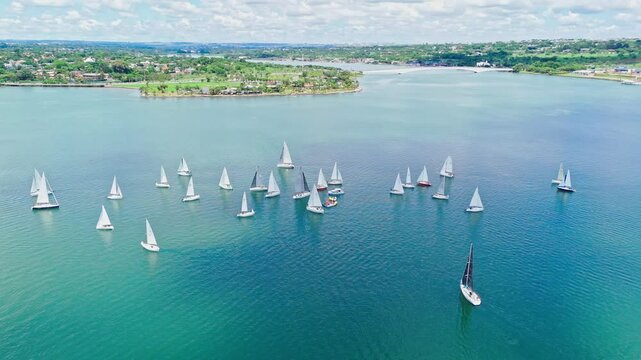 Sailboats sailing on Lake Paranoa - Brasilia