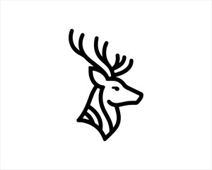 Deer head icon symbol vector illustration. Deer logo vector template. Silhouette deer logo design for T-shirts.