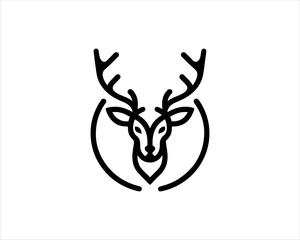 Deer head icon symbol vector illustration. Deer logo vector template. Silhouette deer logo design for T-shirts.