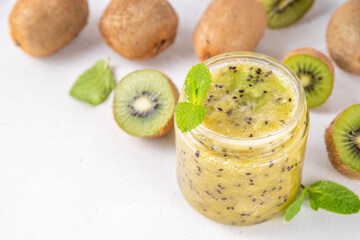 Kiwi Jam marmalade with Fresh Kiwi Fruits