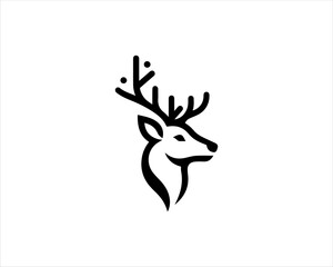 Deer head icon symbol vector illustration. Deer logo vector template. Silhouette deer logo design for T-shirts.