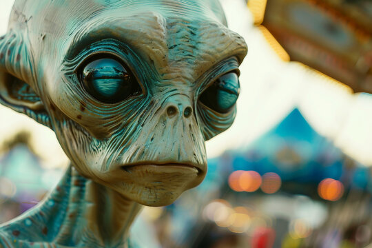 Image of extraterrestrial alien from outer space invading earth generative AI