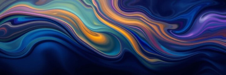 Colorful liquid with vibrant ripples and mesmerizing swirls against a dark, smooth wallpaper background, swirls, design