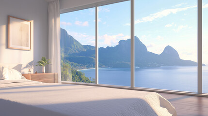 Modern Bedroom with Scenic Ocean or Mountain Views