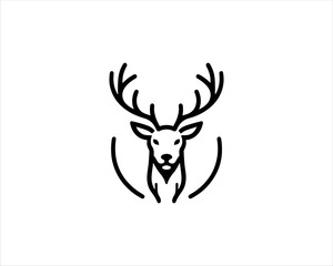 Deer head icon symbol vector illustration. Deer logo vector template. Silhouette deer logo design for T-shirts.