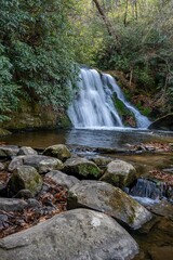 Fototapeta premium yellow creek falls, robbinsville, north carolina