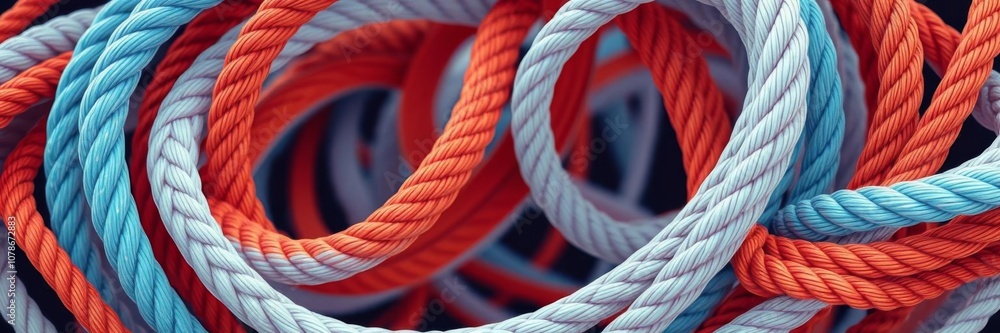 Poster futuristic 3d rendering of twisted ropes and a shiny sphere, pattern, sphere