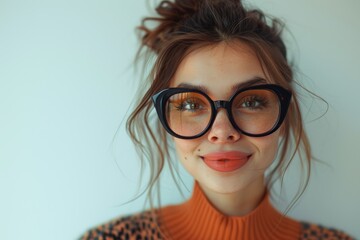 Fototapeta premium Individual receiving eye care assistance at a retail or medical facility, featuring eyewear or prescription lenses