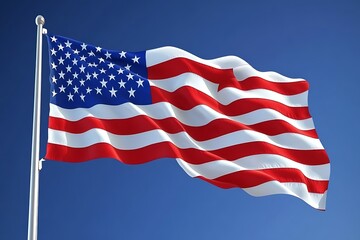Obraz premium USA flag, three dimensional render, satin texture 