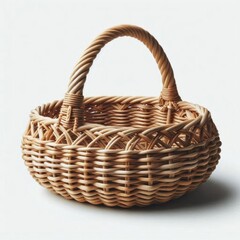 Handcrafted woven wicker basket. Generatedwith AI.

