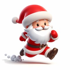 Fototapeta premium A santa claus 3D cartoon, clipart