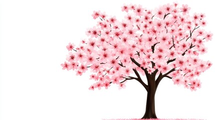 Fototapeta premium Blooming Pink Cherry Blossom Tree Spring Nature Floral Background