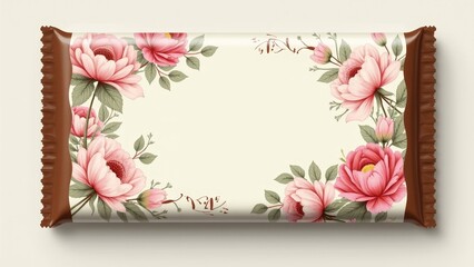 Delicate Vintage Chocolate Bar Wrapper with Floral Designs