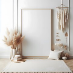 golden frame on the wall background 