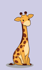 Obraz premium Sitting Giraffe Vector Animation