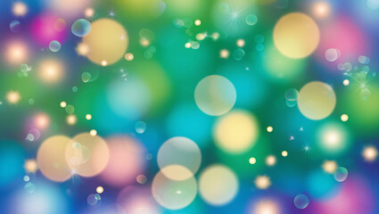 Abstract blue and green bokeh background with blurred bokeh circles for christmas or spring concepts in vibrant and festive design projects